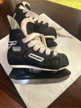 Bauer Kids Black and White Ice Skates